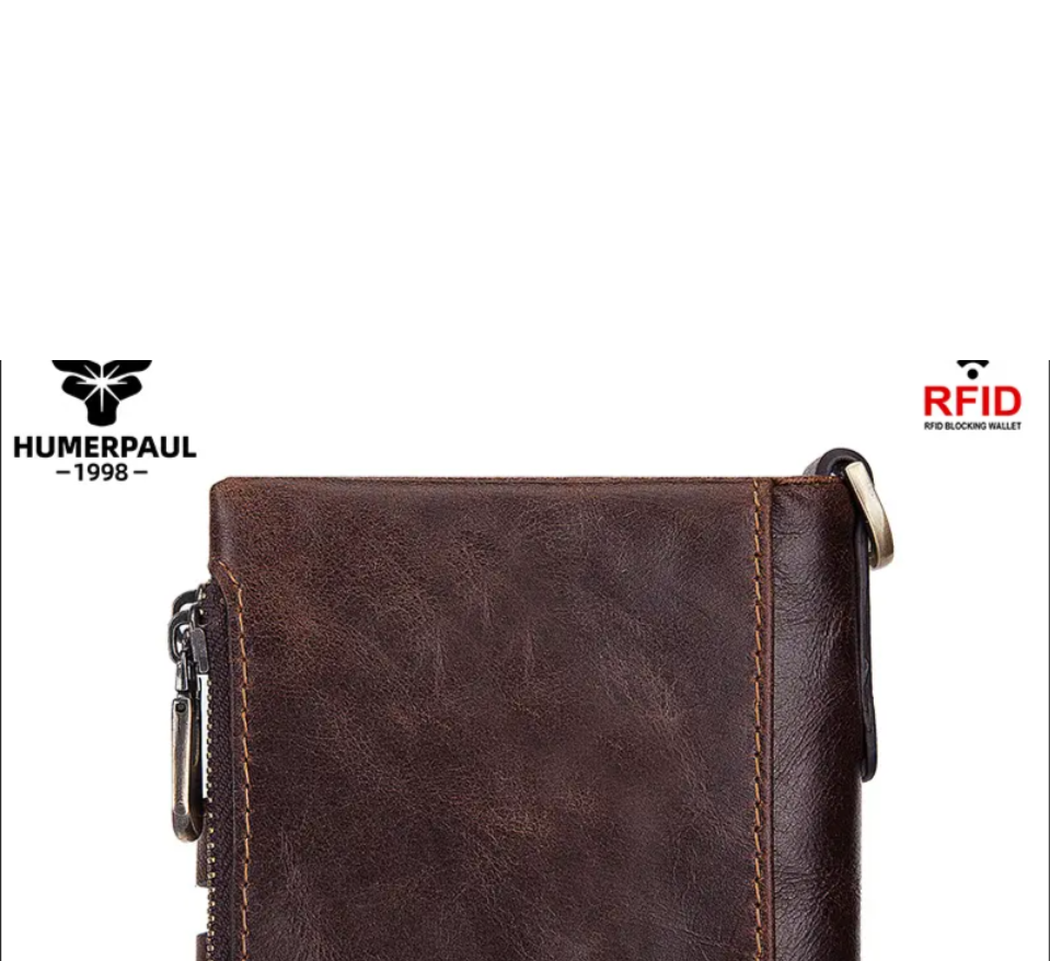 Genuine Cowhide Leather Wallet for Unisex