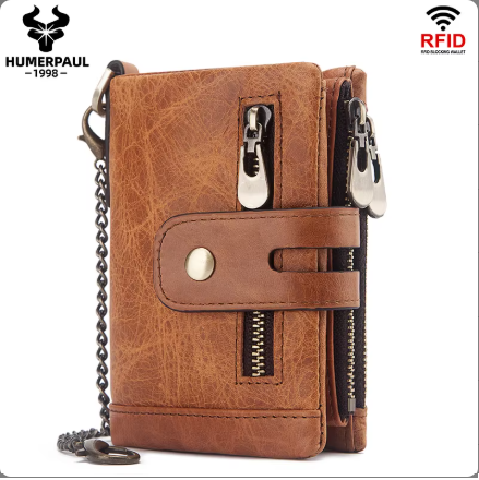 Genuine Cowhide Leather Wallet for Unisex