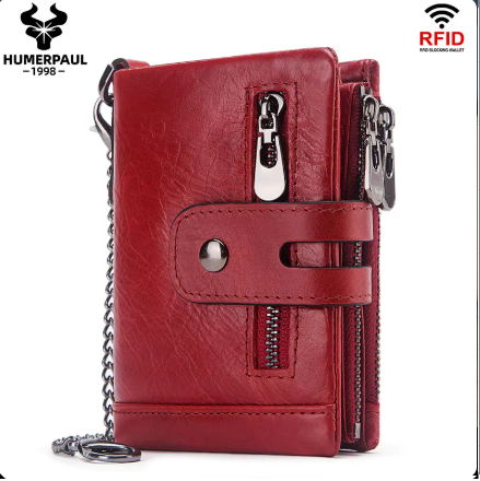 Genuine Cowhide Leather Wallet for Unisex