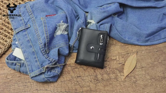 Genuine Cowhide Leather Wallet for Unisex